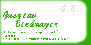 gusztav birkmayer business card